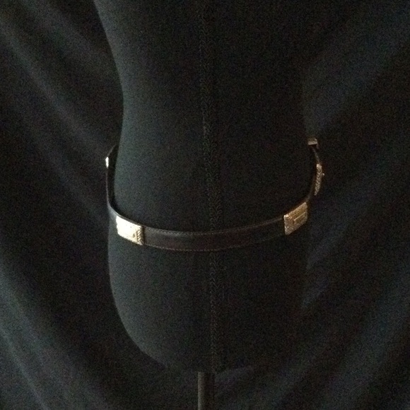 Brighton Black Leather Belt with Silvertone accents - Picture 3 of 9